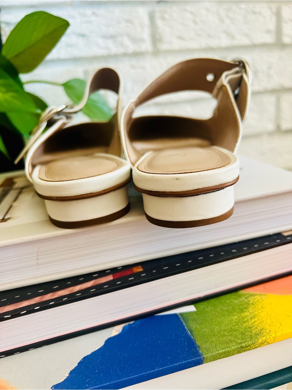 Banana Republic Cream Pointed Toe Mule with Buckle - Picture 4 of 5